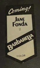 Barbarella 1968 Coming Attractions Usher Badge Jane Fonda  👀