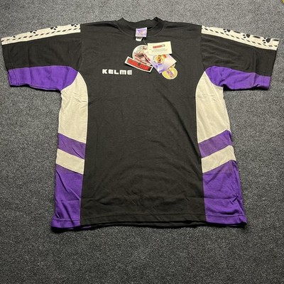 NWT Vintage Real Madrid Shirt Mens Large Black Purple Kelme Soccer La Liga 90s