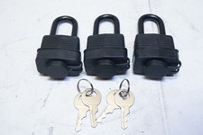 Lot of 3 W/4 Keys Waterproof Keyed Alike Padlocks Heavy Duty Laminated ShipsFREE