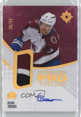 2023-24 Upper Deck Ultimate Collection Pro Threads 36/99 Devon Toews Auto 0o04