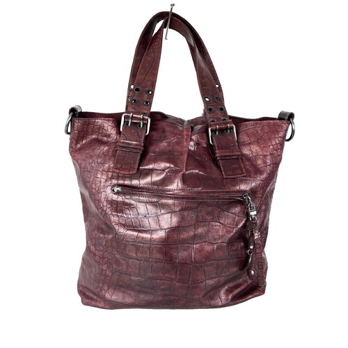 FRANCESCO BIASIA Black Leather Shoulder Bag Y2K Authentic From