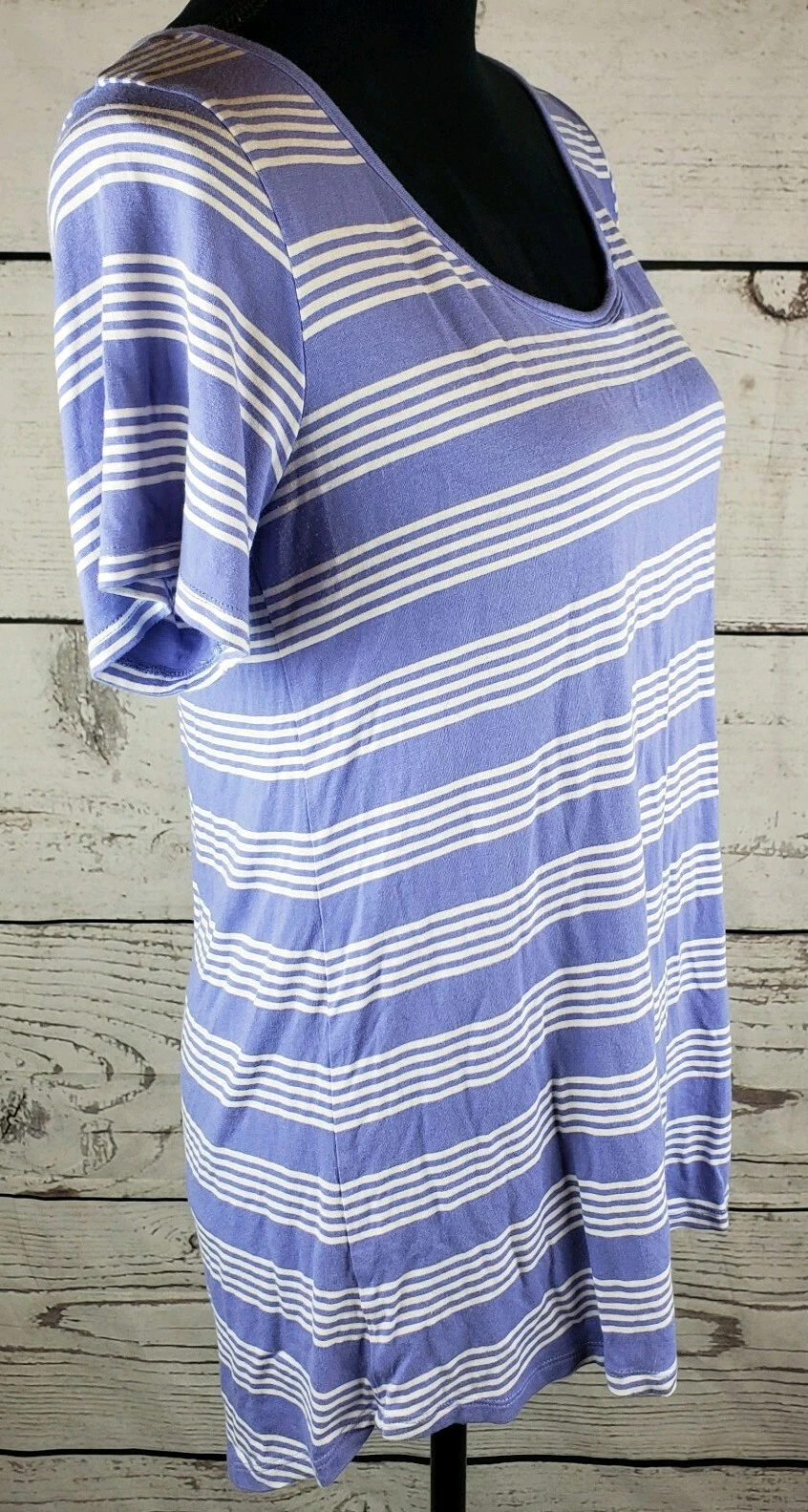 lularoe tunic short sleeve striped tee shirt