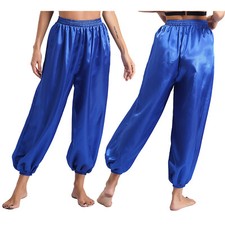 Womens Bloomers Holiday Sweatpants Festival Pants Casual Costumes Shiny Satin