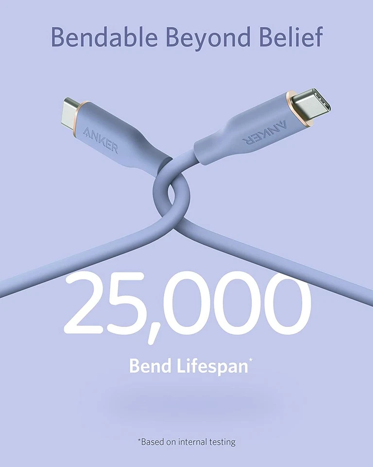 Cable de Carga Anker Powerline III Flow 100W USB C Color Silicona para Galaxy MAC Foto 3 de 4