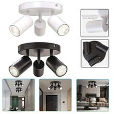 3 Way Ceiling Spotlight Adjustable Kitchen Bar Spot Light LED GU10 Bulbs Lamp UK