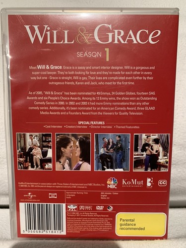 Will & Grace: Season 1 DVD (Region 4) VGC - Picture 2 of 6