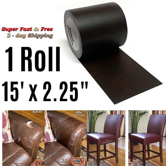 Realistic Dark Brown Leather Upholstery Sofa Repair Tape Patch Cover Tears Hole eBay