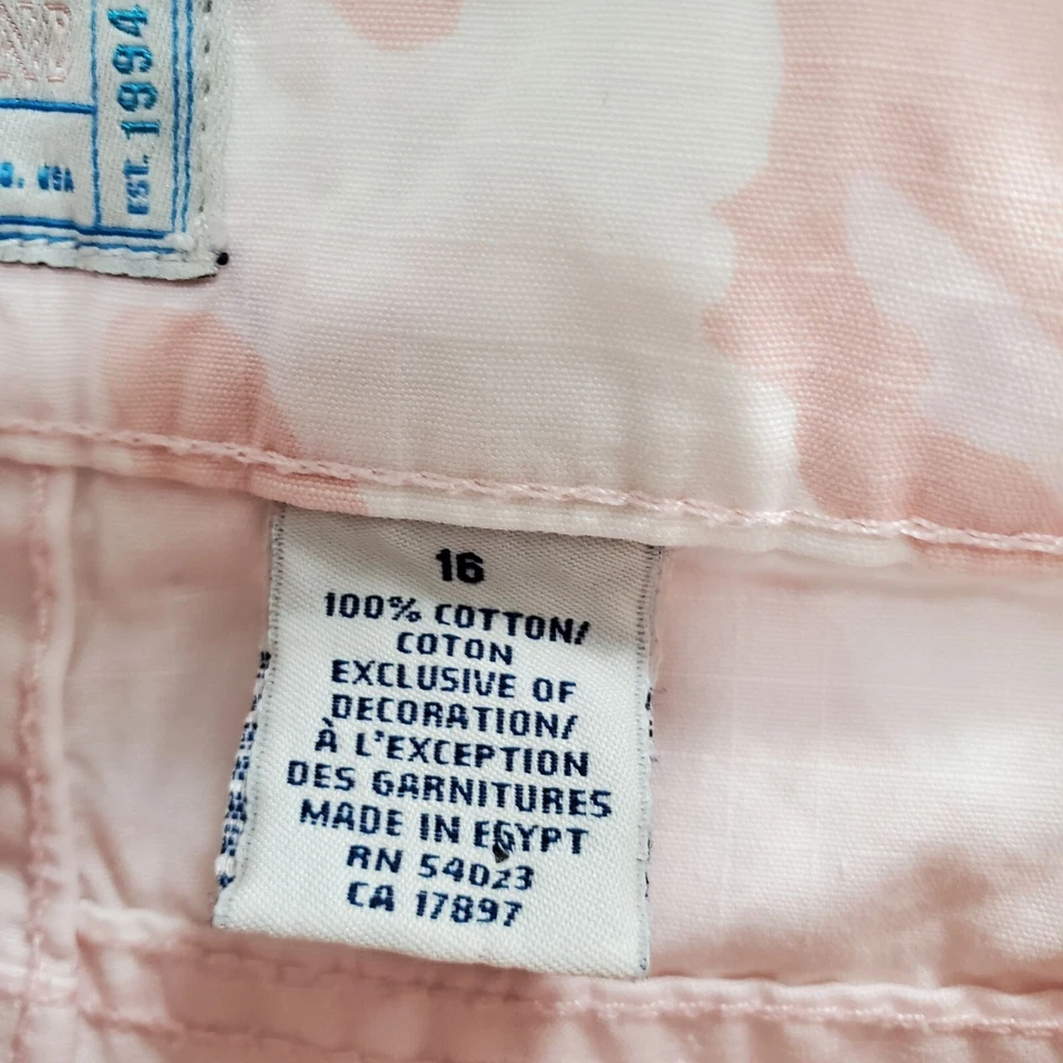 Old Navy Girl's Vintage Y2K Pink White Camo Print Cotton Cargo Pants Size 16 - Image 4 of 4