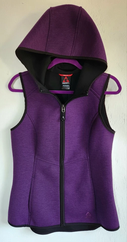 Gerry women's micro-fleece vest with full zip and hoodie in purple - Size S - Image 3 of 4
