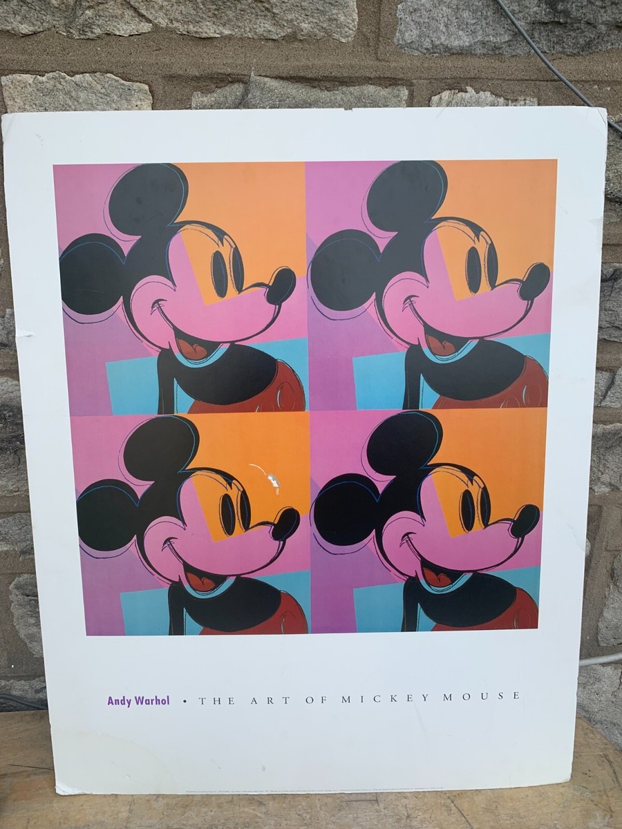 Andy Warhol The Art Of Mickey Mouse VTG 1981 Pop Art Poster Print