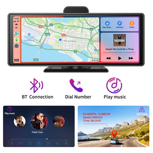 10.26 Inch 1080p Wireless Android Auto Cam DVR Recorder Carplay With GPS - Picture 5 of 13