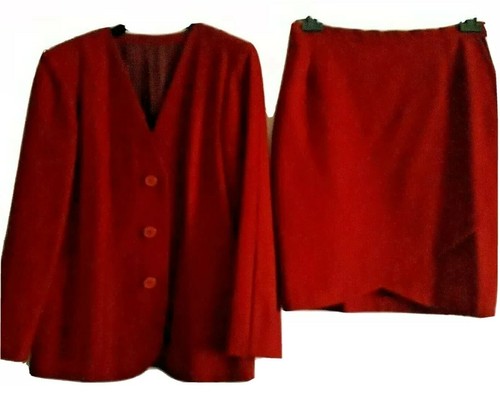 Tailleur Rosso bordeaux Giacca e gonna Abito sartoriale Pura lana 100%  Tg.44 | eBay