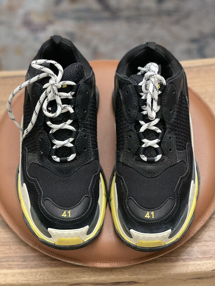 Balenciaga Triple S Black And Yellow Women Size US 11 EU 41