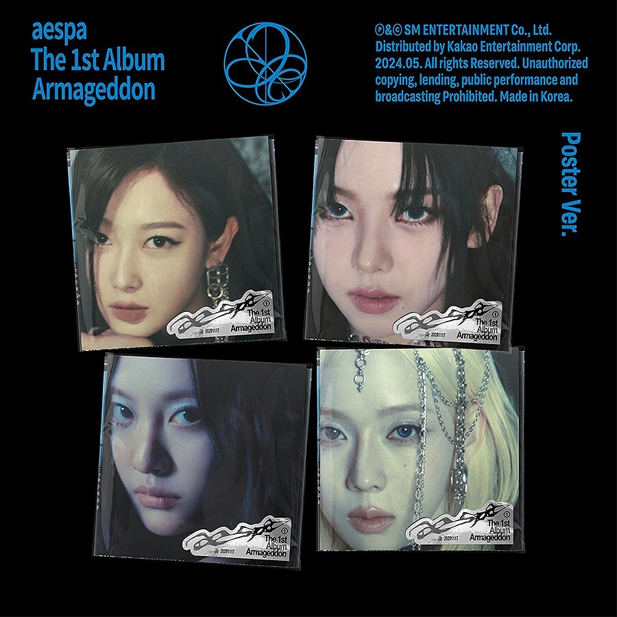 AESPA ARMAGEDDON Album POSTER 4 Ver SET/4 CD+8 Foto Karte+4Sticker