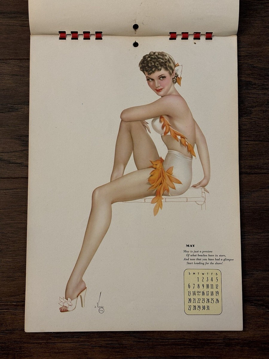 Vintage Original 1945 Esquire Varga Calendar Complete and Intact