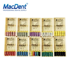 6Pcs MacDent Dental Endo Root Canal File K Files Stainless Steel Hand Use 25mm