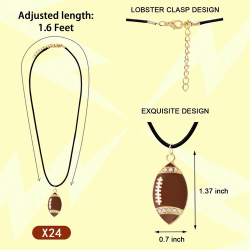 Football Party Gifts 24 Pack Football Necklace Pendent Birthday Party Favors ... - Picture 6 of 7