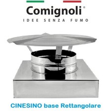 CINESINO Base RETTANGOLARE Terminale/Fumaiolo/Comignolo x Canne Fumarie. CE