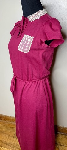 De Colección Midi Cut-Ups Peep Hole Hinchado Manga Francesa Cuello de Encaje Bolsillo Núcleo de Casa de Campo - Imagen 3 de 10