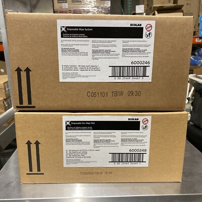 Ecolab 6000246  + 6000248 disposable dry Wipe System￼ 12 rolls + 6 canisters
