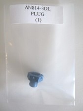 AN814-3DL Plug 3/8-24 Thread Size Aluminum Blue Drilled Head with Bleeder Hole