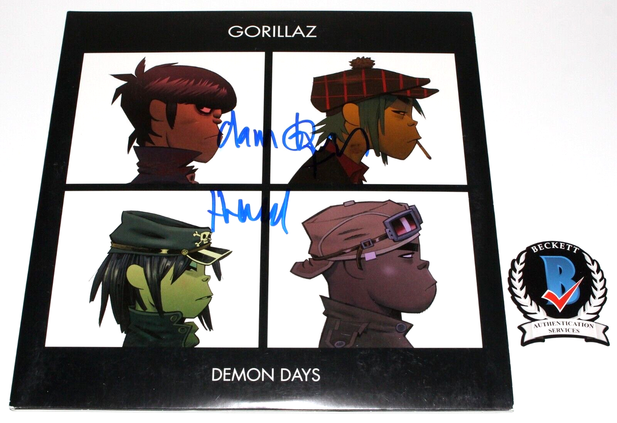 DAMON ALBARN & JAMIE HEWLETT SIGNED GORILLAZ 'DEMON DAYS' RECORD