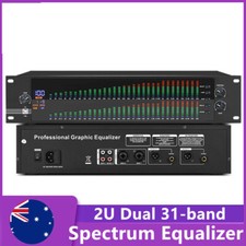 220V 2U Dual 31-band Graphic Equalizer Spectrum Digital Equalizer for Home Stage