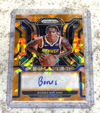 BONES HYLAND ~ 2021-22 Prizm ROOKIE Penmanship Auto RP-NAH Orange Ice Prizm RC