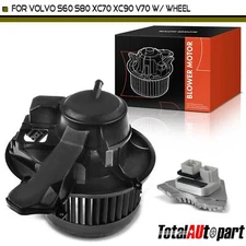 HVAC Blower Motor & Resistor Kit for Volvo S60 S80 XC70 XC90 V70 w/ Wheel Front