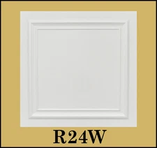 Glue Up Ceiling Tiles Easy Installation R24W lot of 96 pcs White Satin Painted
