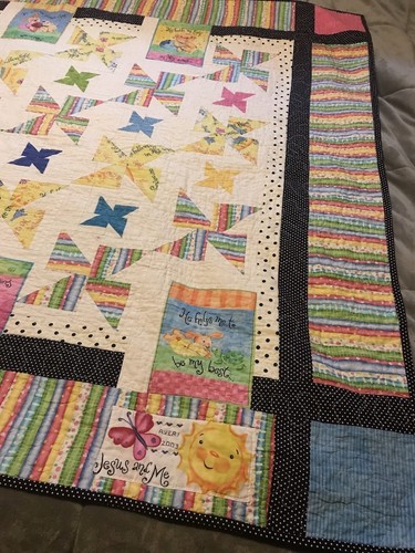 Vintage Handmade Reversible Religious Theme Quilt Throw 64.5 X 55 Inches - Picture 4 of 7