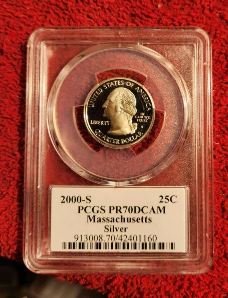 2000 s silver Massachusetts statehood quarter PCGS PR 70 DCAM - Image 2 of 2