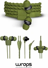 WRAPS Talk Wristband Bracelet In-Ear Headphones (with Mic) - Camo, *NEW*