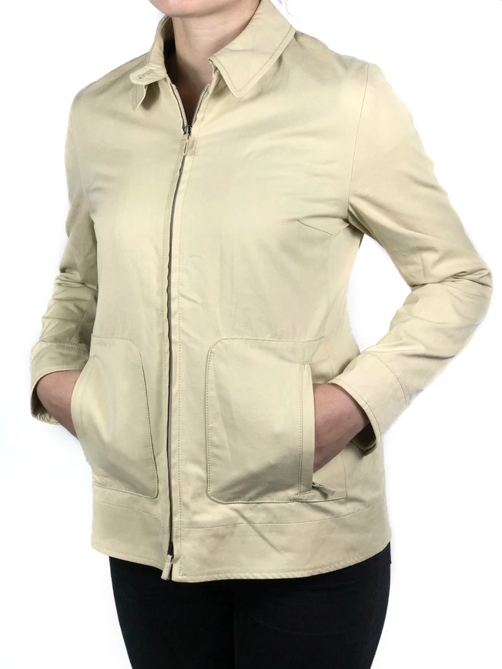 BURBERRY LONDON Mujer Beige Algodón Coach Chaqueta | Talla aprox. M Foto 2 de 4