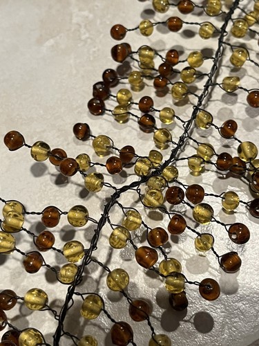 RARE POTTERY BARN Amber Brown PEPPERBERRY GARLAND 5’ PEPPER BERRY GLASS