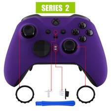 Soft Touch Purple Faceplate Cover Top Shell Case for Xbox One Elite 2 Controller
