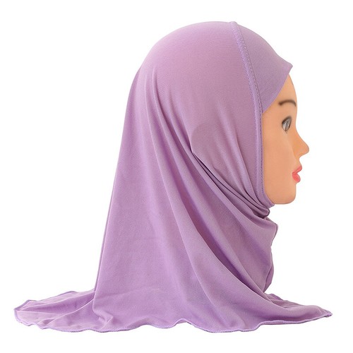 Wholesale Muslim Kids Hijab Scarf Shawls Soft Stretch for 2 To 7 Years Old Girls - Picture 7 of 23