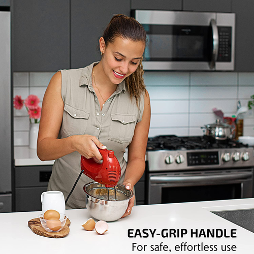 Portable 5 Speed Mixing Electric Hand Mixer with Stainless Steel Whisk Beater At - Picture 4 of 11