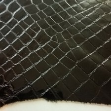 Lackleder KrokoLederhaut Lederhäute Kalbleder Echtes Leder 0,74qm schwarz/braun