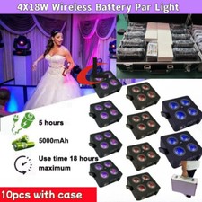 10pc/IR4X18 Wattery LED Uplight Wifi Remote Wireless Uplight 6IN1 LED Par Light