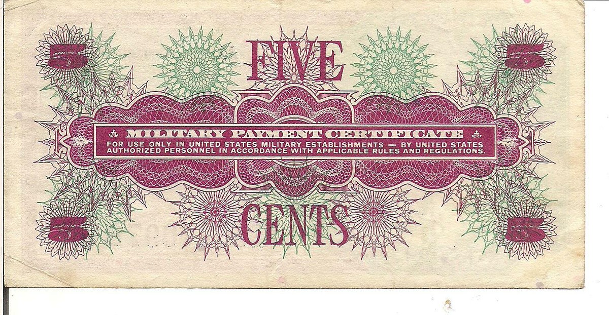 US, 5 CENTS, MILITARY PAYMENT CERTIFICATE, SERIES 661 | eBay