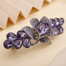 Aimimier Bridal Crystal Flower Hair Clip Sparkling Rhinestone Barrettes for B...
