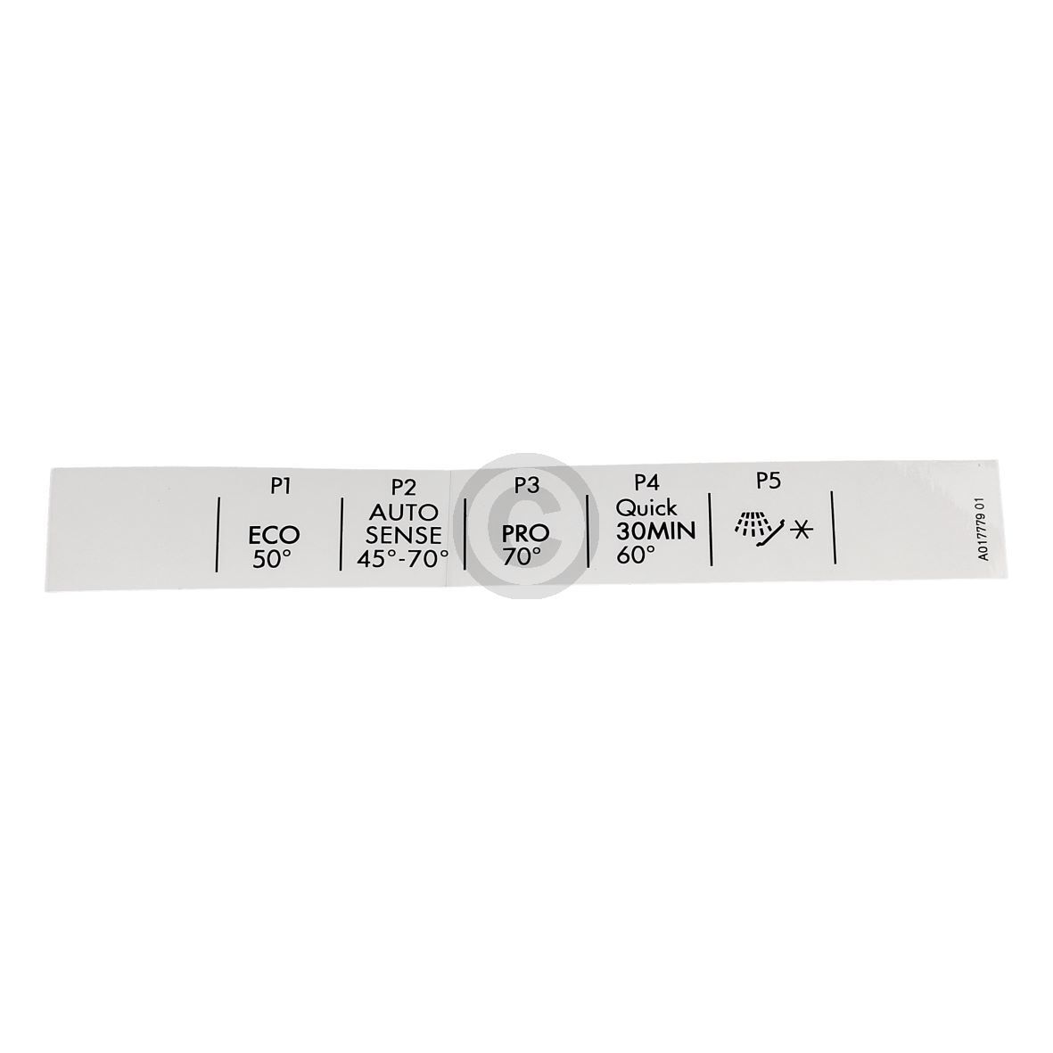 Etikett Programm-Aufkleber Electrolux 140017779012 für 
