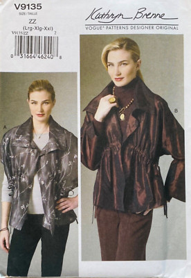 VOGUE V9135 KATHRYN BRENNE SIZES LRG XLG XXL JACKET VEST CUT/FF