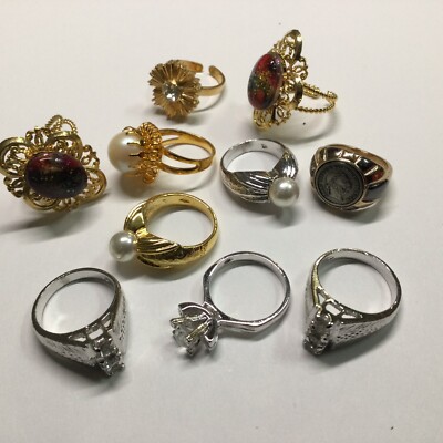 Schmuck Konvolut  Ringe Modeschmuck 10 Stück