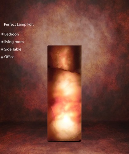 Onyx Crystal Cube Shape 12in Lamp Natural Stone Elegance for Home Decoration - Picture 2 of 9