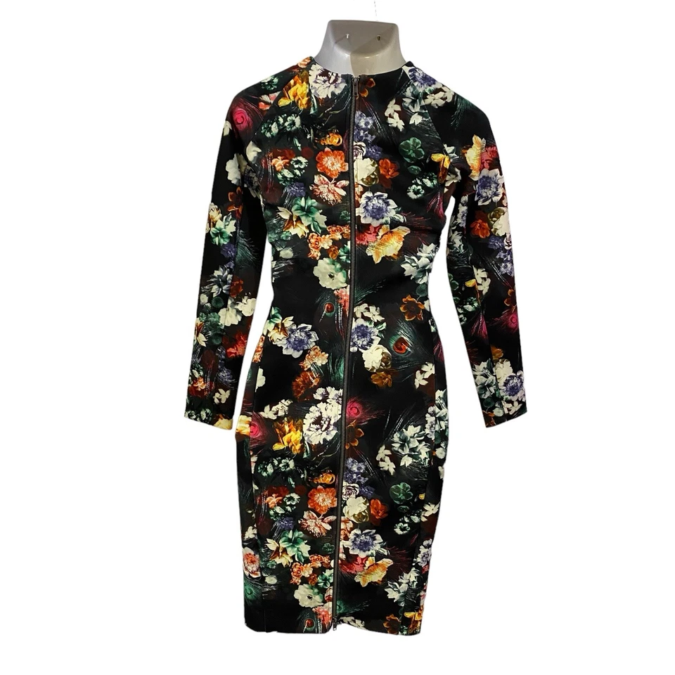 Felicity & Coco Dress Womens Small Floral Scuba Knit Work Office Church Elegant - Image 3 of 4