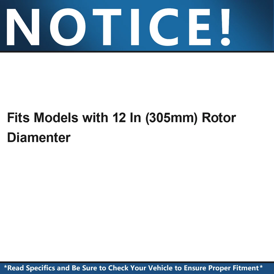 Pastilla de freno de rotor trasero de 12" (305 mm) para Dodge Grand Caravan Journey Town & Country Foto 3 de 4