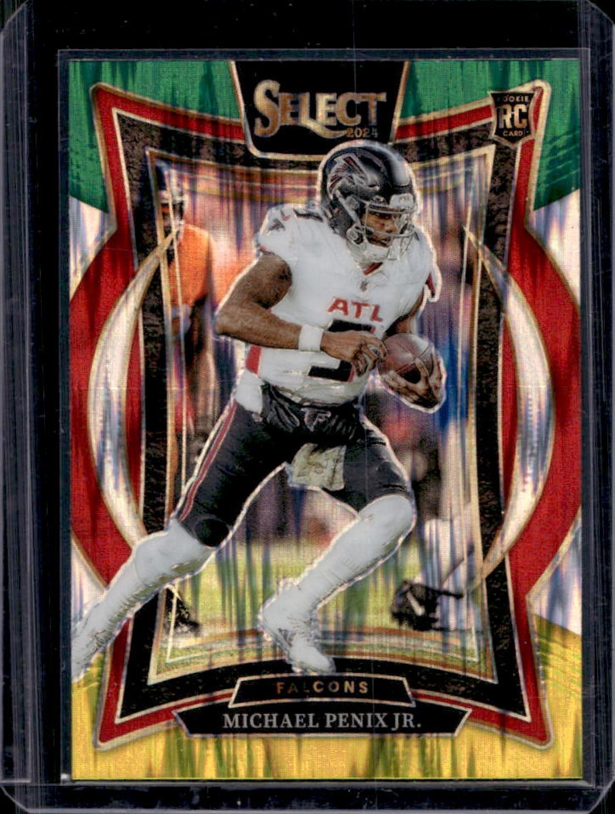 2024 Select Michael Penix Jr. Concourse RC Green and Yellow Prizm Shock #80