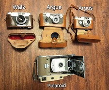  LOT of 4  UNTESTED Vintage Cameras: ARGUS, WALZ,POLAROID